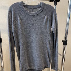 Lululemon Sit in Lotus Washable Wool Sweater 6 in Gray - EUC (113)